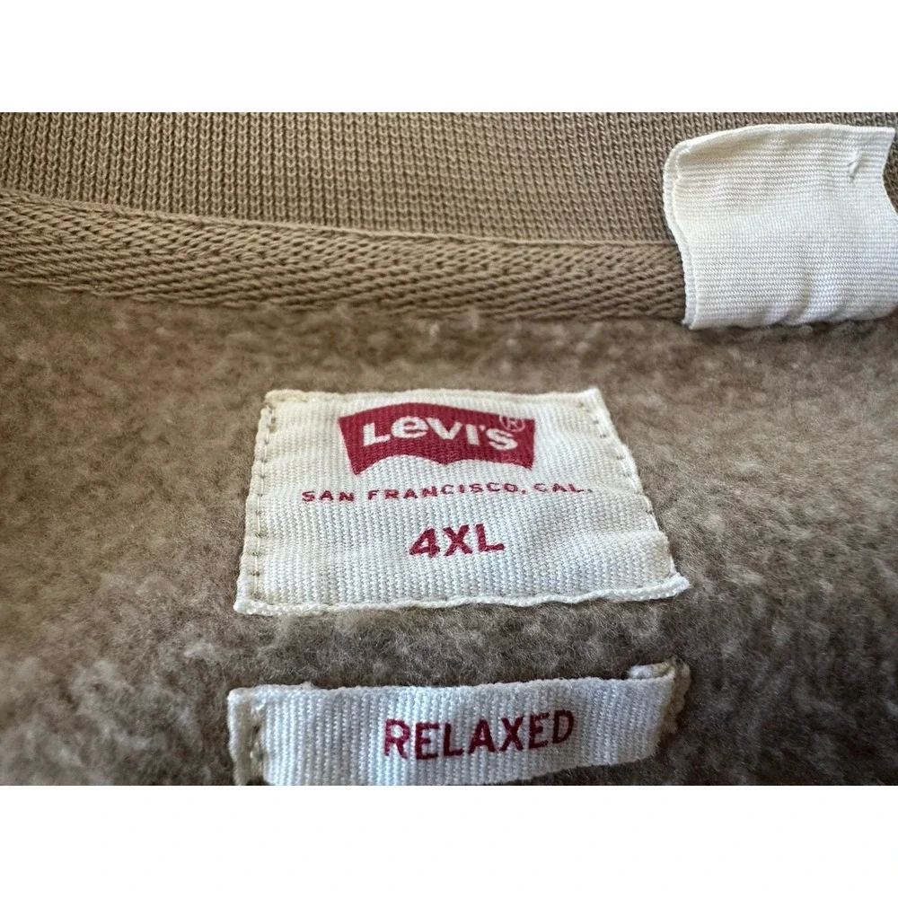 Levi's Men's Crewneck Sweatshirt Size 4XL Tan Pullover Relaxed Fit